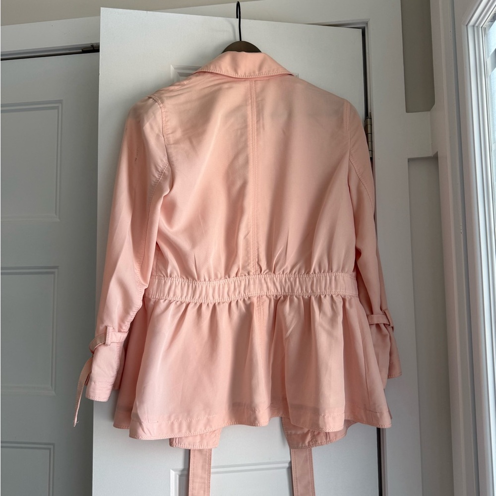 Banana Republic Soft Pink Tie-Waist Peplum Trench - Picture 3 of 4